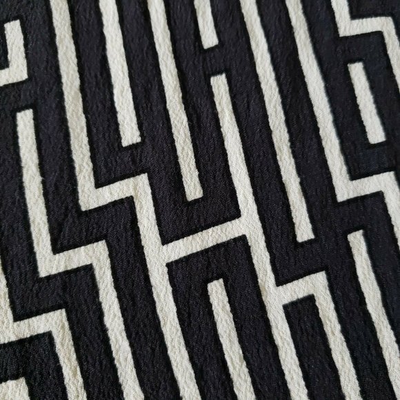 GP & J Baker X H&M Black & Ivory Geometric Print Blouse - Picture 5 of 8